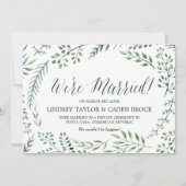 グリーン素朴リースの駆け落ち発表 案内状 (正面)