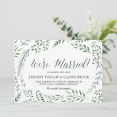 グリーン素朴リースの駆け落ち発表 案内状 (スタンド正面)