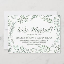 グリーン素朴リースの駆け落ち発表 案内状