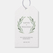 グリーン素朴リースエレガントな結婚式ありがとう ギフトタグ (正面)