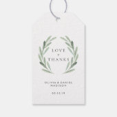 グリーン素朴リースエレガントな結婚式ありがとう ギフトタグ (裏面)