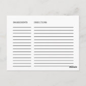 グリーン素朴リースブライダルシャワーレシピカード ポストカード (裏面)