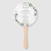 グリーン素朴リースラウンド結婚式 プログラム ハンドファン (正面)