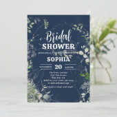 グリーン素朴リーネイビーブルーブライダルシャワー 招待状 (スタンド正面)