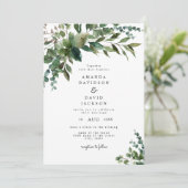 グリーン素朴リー葉ユーカリ庭園の結婚式  招待状 (スタンド正面)
