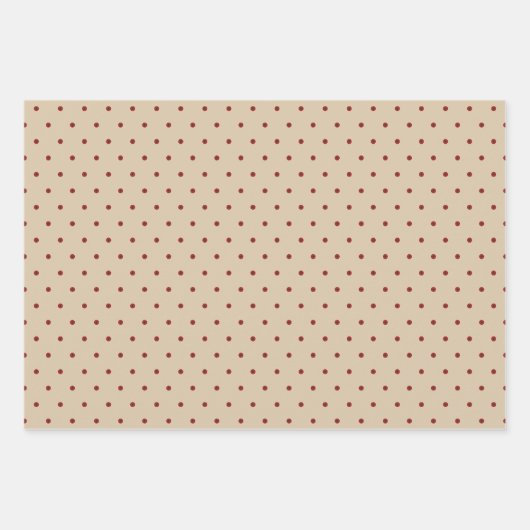 グリーン素朴レッドクリスマスツリーホリデイ ラッピングペーパーシート (正面3)