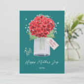 グリーン素朴レッドフローラハッピーマザーズデイ カード (スタンド正面)