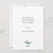 グリーン素朴レッドポインセチアフローラリースシンプル シーズンカード (裏面)