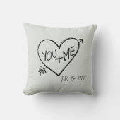 グリーン素朴ロマンチックあなたと私のハート クッション (正面)