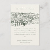 グリーン素朴ワイナリーマウンテンスケッチ結婚ズ詳細 エンクロージャーカード (正面)