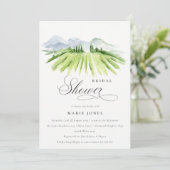 グリーン素朴ワイナリーヴィネヤードブライダルシャワー招待状 サンキューカード (スタンド正面)