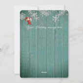 グリーン素朴ヴィンテージレッド小妖精や小人写真メリークリスマス シーズンカード (裏面)