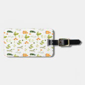 グリーン素朴春ガーデンボタニカルリーフ ラゲッジタグ (正面横)