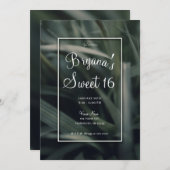 グリーン素朴春グラススウィート16誕生日 招待状 (正面/裏面)