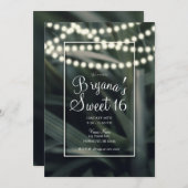 グリーン素朴春グラス&ライトスウィート16 招待状 (正面/裏面)