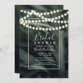 グリーン素朴春グラス&ライトブライダルシャワー 招待状 (正面/裏面)