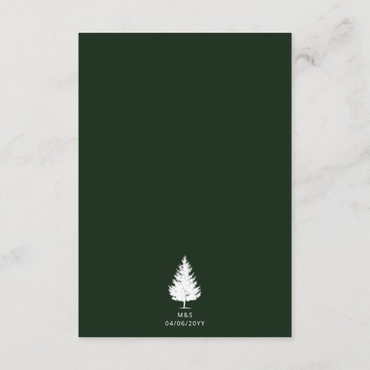 グリーン素朴空中森林写真の結婚詳細 エンクロージャーカード (裏面)