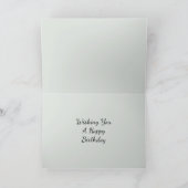 グリーン素朴誕生日鳥 カード (内部)