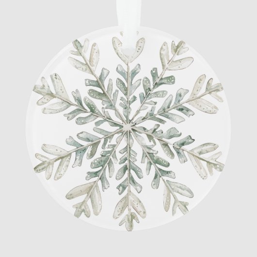 グリーン素朴金ゴールドクリームクリスマスツリースノーフレーク オーナメント (裏面)