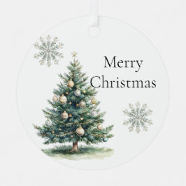 グリーン素朴金ゴールドクリームクリスマスツリースノーフレーク メタルオーナメント