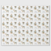 グリーン素朴金ゴールドクリームディアサンタボウズ ラッピングペーパー (フラット)