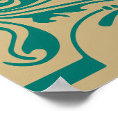 グリーン素朴金ゴールドシーティングプランポスター ポスター (角)