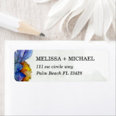 グリーン素朴&パープルデイジー差出人住所 ラベル (インサイチュ)