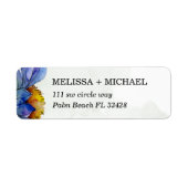 グリーン素朴&パープルデイジー差出人住所 ラベル (正面)