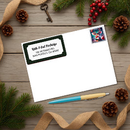 グリーン素朴&ブラックバッファロープレイドカスタム ラベル