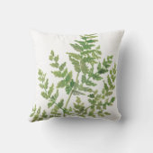 グリーン素朴&ホワイトウォーターカラーフェーンシンプル自然 クッション (裏面)