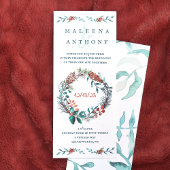 グリーン素朴&銅ウィンターウェディング招待状 招待状