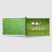 グリーン結婚に2つのゴルフボールを愛するゴルフのゴルフ ゲストブック (全面)