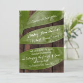 グリーン結婚のコンテンポラリー招待状 招待状 (スタンド正面)