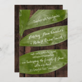 グリーン結婚のコンテンポラリー招待状 招待状 (正面/裏面)