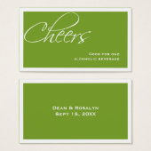 グリーン結婚のフォーマルカスタムイベント飲料チケット (正面&裏面)