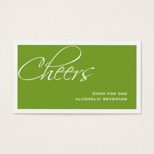 グリーン結婚のフォーマルカスタムイベント飲料チケット (正面)
