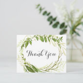 グリーン結婚のポストカードの緑に感謝素朴する ポストカード (スタンド正面)