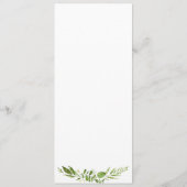 グリーン結婚のメニューラックカード、緑素朴色 メニュー (裏面)