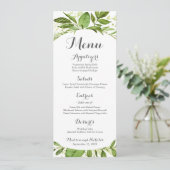 グリーン結婚のメニューラックカード、緑素朴色 メニュー (スタンド正面)