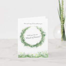 グリーン結婚アートは我々のメイド・オブ・オーナー（花嫁付き添い人）? カード