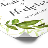 グリーン結婚ウェルカムサインポスタ素朴ー ポスター (角)