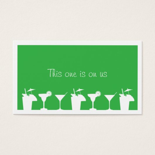 グリーン結婚カクテルのイベントカスタムドリンクチケット (正面)