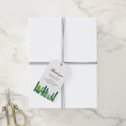 グリーン結婚サボテン感謝していは君だ。キャクティギフトラベル ギフトタグ (より糸付き)