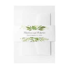 グリーン結婚ズエンベロープベリーバ素朴ンド 招待状ベリーバンド