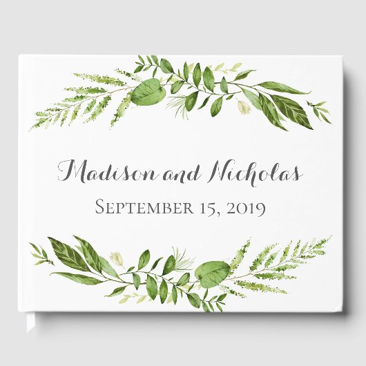 グリーン結婚ズゲストブックグリー素朴リー ゲストブック (正面)