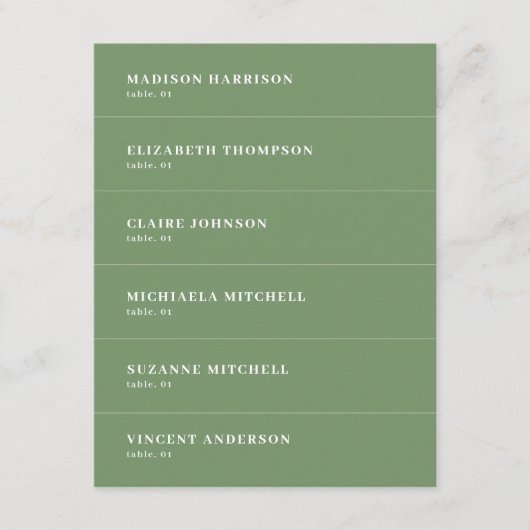 グリーン結婚ズ名座席表DIY 招待状 (正面)