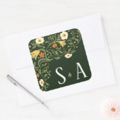 グリーン結婚フローラ スクエアシール (封筒)
