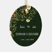 グリーン結婚フローラ セラミックオーナメント (右)