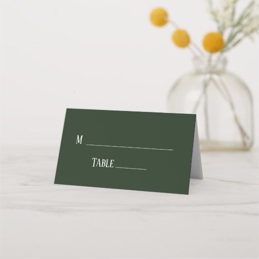 グリーン結婚フローラ プレイスカード (正面)