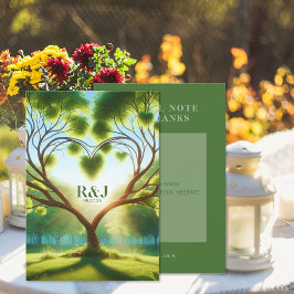 グリーン結婚モダンサンキューカード サンキューカード